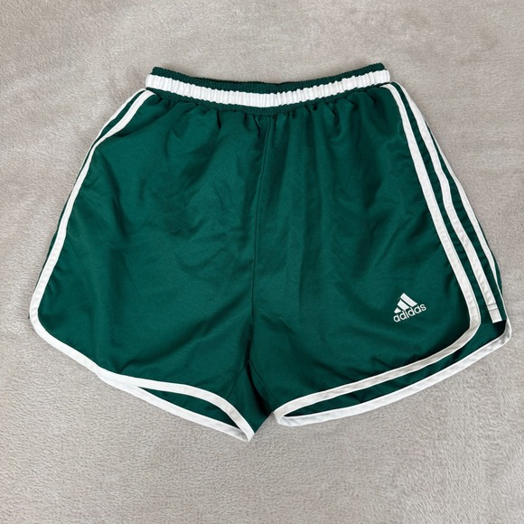 Vintage Adidas Athletic Running Shorts Womens Medium Green Preowned Athletic - Picture 1 of 8